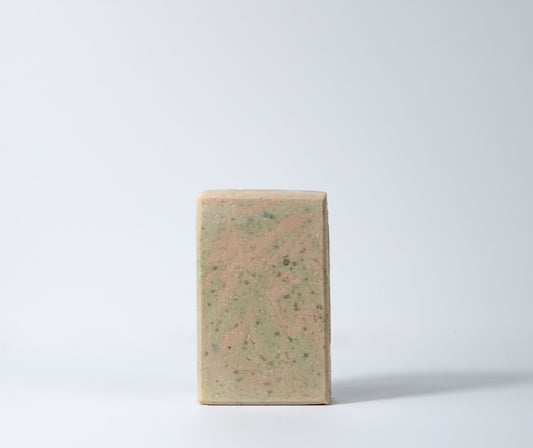 Crazy Goat Soaps lavender and sandalwood essential goat milk soap bar offers a calming, earthy aroma while gently cleansing and nourishing the skin for a soothing and moisturizing experience.