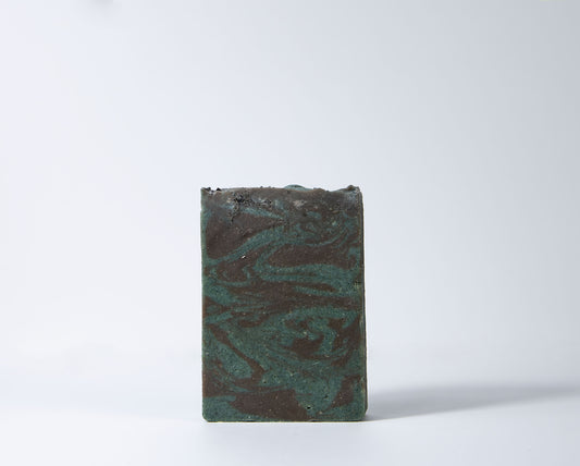 Gently exfoliating goat milk soap bar with icelandic black sand and activated charcoal