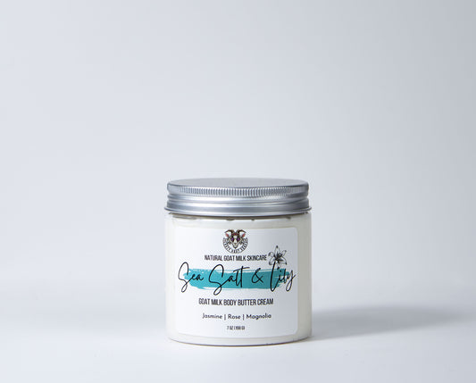 Enjoy the skin-loving benefits of Goat Milk Lotion and Body Butter by Crazy Goat Soaps