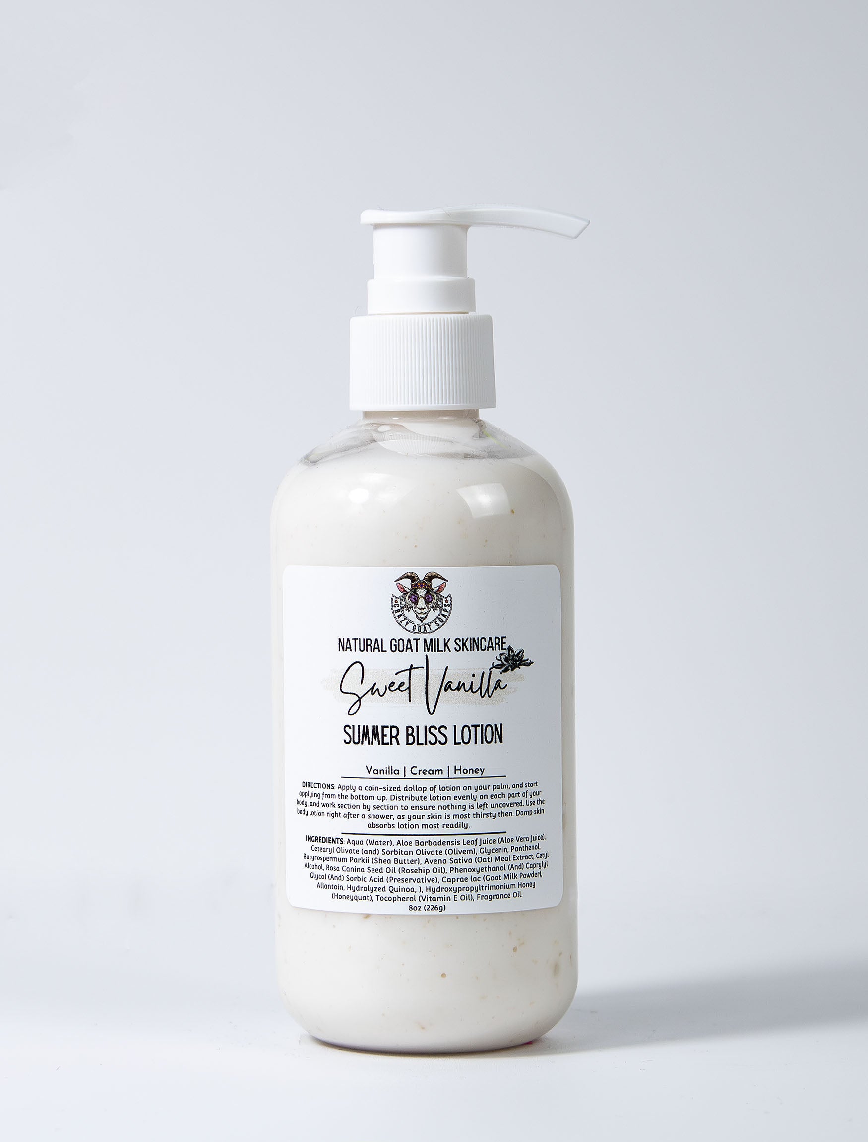 Feel the difference with Crazy Goat Soaps Sweet Vanilla Goat Milk Lotion
